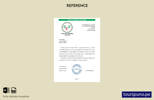 listo para imprimir Burundi Plantilla de referencia del banco de la república de